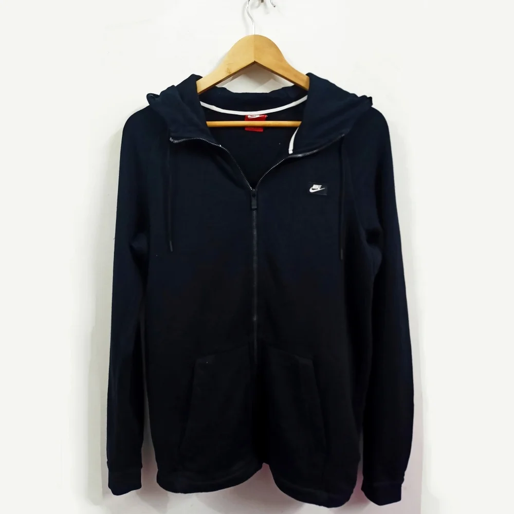 Nike Authentic swoosh box Black zipper hoodie for men's and women's - Picture 2 of 8